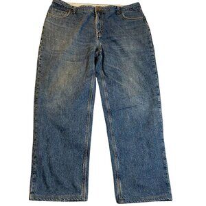 Lands' End Men's Jeans Size 42 Blue Plaid Lining Straight Leg Casual Classic